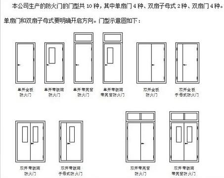 子母门的规格和尺寸