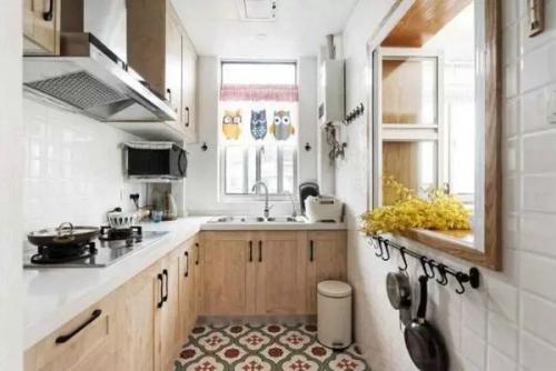 清新混搭公寓装修 定制厨房打造舒适家居