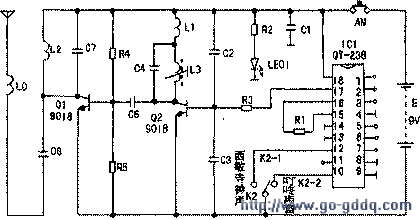 一般的无线门铃是通过短波信号的发射和接收的原理来工作的!