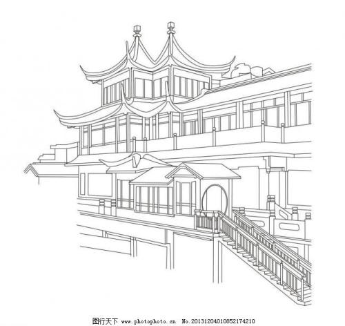 素描建筑风景画图片大全