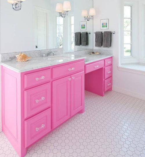 粉色橱柜门效果图大全煮妇们的梦幻厨房