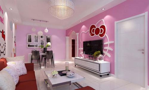 粉色客厅装修效果图 家居装修换风格
