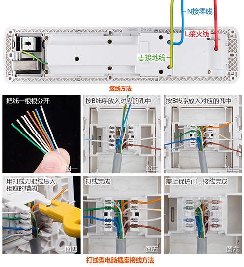 公牛网线插座接法图解图片