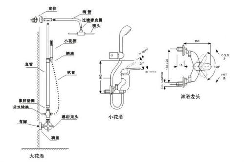 增压花洒内部结构图图片