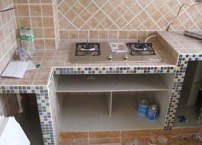 砖砌厨房灶台设计图图片